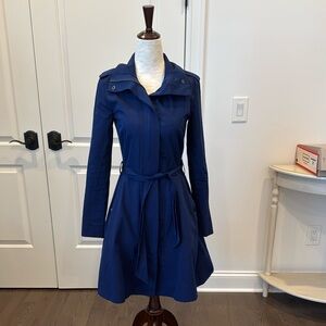 Elegant Blue Women's Trench Coat